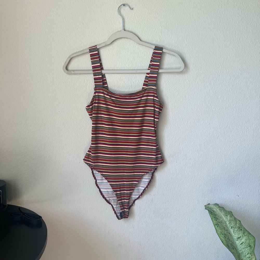 Forever 21 Striped Sleeveless Body Suit